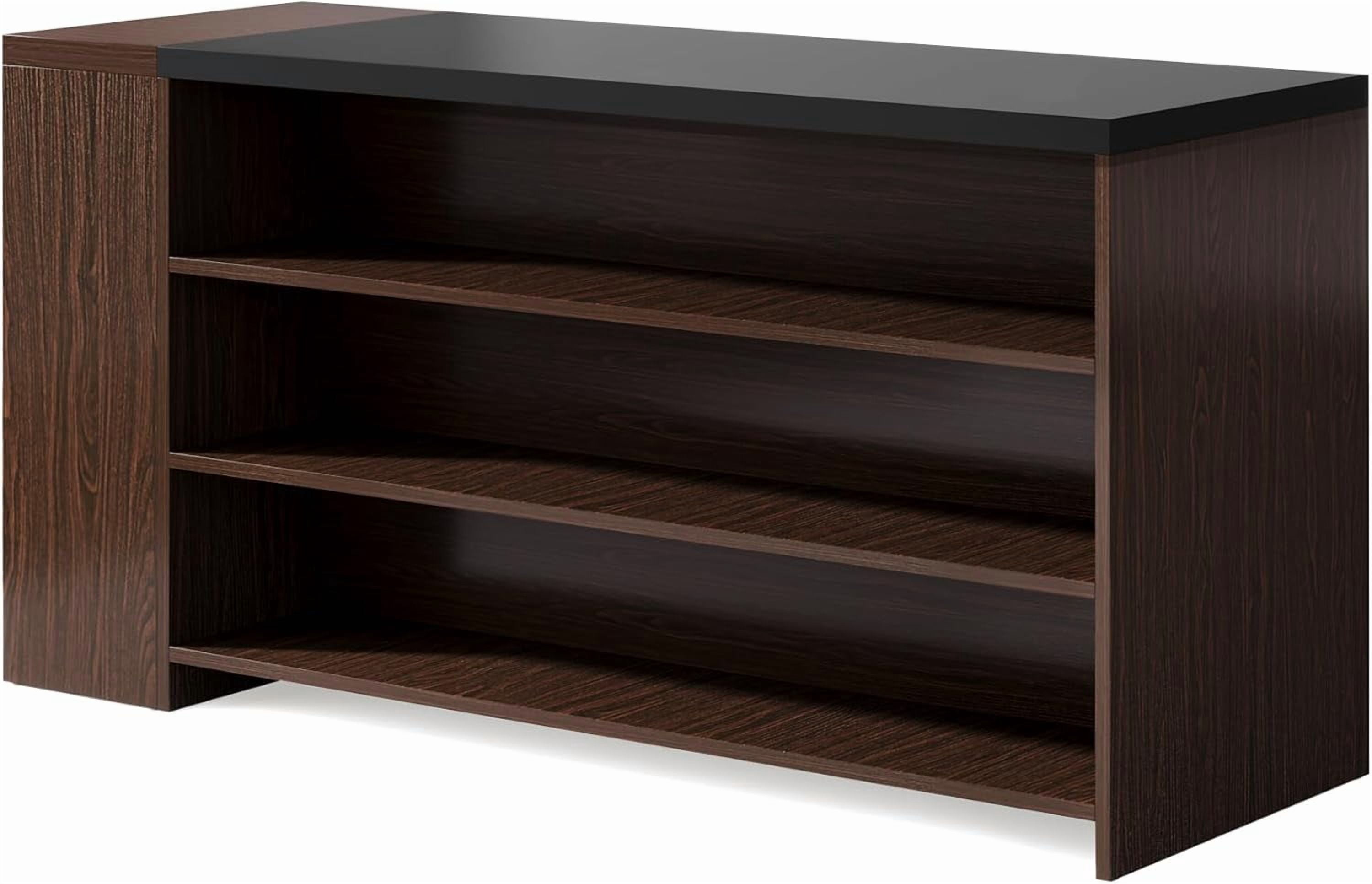 Tribesigns Farmhouse 5-Tier Kitchen Island with Storage, 55" Wooden Island Table with 5 Shelves