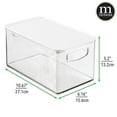 mDesign Stackable Deep Kitchen Storage Bin Box with Lids & Handles for