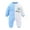 Blue, variant on Winter Jumpsuit For Baby Boy Organic Cotton Baby Boy Girl Zip up Sleep N Play, Footless, Long/Short Sleeve,Gray 0-3 Months