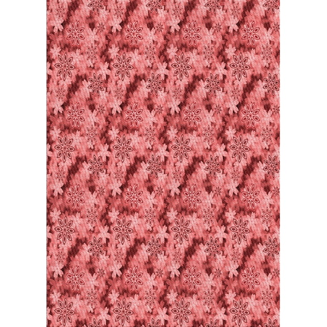 Ahgly Company Tapis d'Intérieur Rectangulaire Rouge Lavable en Machine, 5 Pieds x 8 Pieds