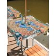 thumbnail image 2 of Square Outdoor Tablecloth with Umbrella Hole Seahorse Coastal Outside Table Cloth Waterproof Patio Table Cover Summer Nautical Starfish Coral Brown Anchor Zipper Tablecloths for Picnic 54x54 Inch, 2 of 8