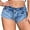 Blue, variant on Rezuofi 1 Pcs Women Cut Off Distressed Low Waist Denim Shorts Hot Pants 2025