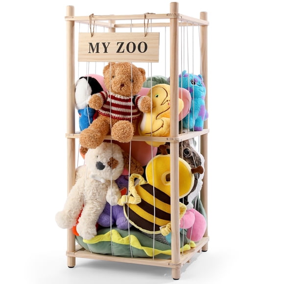 Organizador de peluches de madera GLDZI, pequeño