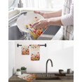 thumbnail image 5 of Pastoral Botanical Kitchen Dish Towels for Drying Dishes Set of 2, Watercolor Spring Summer Flowers Rustic Waffle Weave Microfiber Hand Tea Bathroom Towels Quick Dry & Absorbent Towel 12x12, 5 of 7