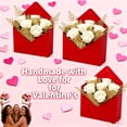 thumbnail image 2 of Valentine Envelope Boxes, Valentine Envelope Gift Box, Red Envelope Box, Valentines Day Paper Flower Gift Bags Set, 4/8 PCS Paper Bouquet Flower Gift Bag with Handle Small Folding Hand Hold, 2 of 8