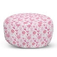 thumbnail image 1 of Valentine's Day Pouf Cover with Zipper, Dandelions in the Form of Hearts on a Plain Background Print, Soft Decorative Fabric Unstuffed Case, 30" W X 17.3" L, Dark Coral Pink, by Ambesonne, 1 of 5