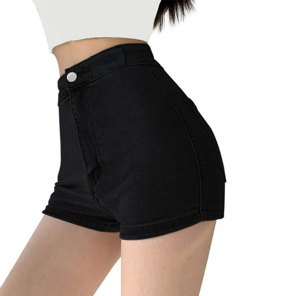 WAYUTE Women's Shorts High Waist Fashion Casual Denim Hot Pants Summer Beach Comfortable Tight Fit Jeans Shorts