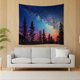 thumbnail image 3 of Tapiz colgante de pared con cielo nocturno y bosque, tapetes de fondo de sala de estar, 3 of 6