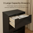 thumbnail image 3 of Asofer 3 Drawer Dresser, Chest of Drawers for Bedroom, Living Room, Nightstand, Black, 3 of 5