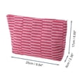 thumbnail image 2 of Unique Bargains 1 Pc Knitted Stripes Makeup Bag Rose Red Pink Polyester, 2 of 5