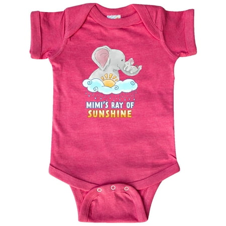 

Inktastic Mimi s Ray Of Sunshine Cute Elephants Rainclouds and Sun Gift Baby Boy or Baby Girl Bodysuit