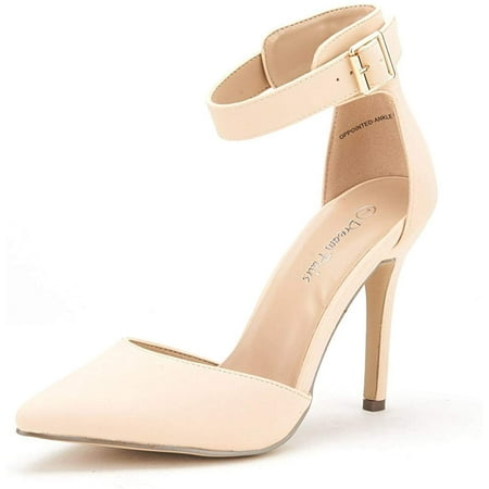 

Dream Pairs Women s Ankle Strap Stilettos Pointed Toe High Heel Pumps Shoes Oppointed-Ankle Nude/Nubuck Size 6.5