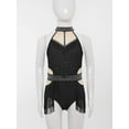 thumbnail image 5 of TTAO Kids Girls Tassel Dance Leotard Sleeveless Latin Dance Dress Shiny Rhinestones Ballroom Dancewear Black 10, 5 of 7