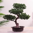 thumbnail image 4 of Artificial Bonsai Pine, Home Office Simulation Pine Potted Plant Decorative, Artificial Flowers Fake Green Potted Plants Ornaments, Creative Simulation Bonsai Potted Home Decor(2), 4 of 6
