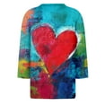 thumbnail image 5 of Resicozy Valentines Shirts for Women Fashion 2026 Cute Love Heart Printed Tunic Tops Plus Size Casual Spring 3/4 Sleeve Blouses Blue S, 5 of 5