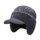 thumbnail image 3 of Gorro de invierno para hombre con orejeras, resistente al viento y con visera, ideal para caminar y trotar. Regalo para papá. Gris, 3 of 10