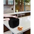 thumbnail image 4 of Black Toaster Cover 4 Slice, Pure Black Dustproof Bread Machine Oven Cover with Storage Pockets, Fits Most Kitchen Toasters Protector, 4 of 5