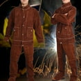 thumbnail image 6 of Milageto Leather Welding Jacket Pants Suit Fire Resistant Anti Scald Welders Overalls XL, 6 of 8