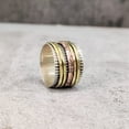 thumbnail image 6 of NEW Spinner Band, Meditation Ring, 925 Sterling Silver Ring, Spinning Thumb Ring, Three Tone Ring, Fidget Ring, Handmade Jewelry, Christmas Oxidized, Brass Copper Band, Anxiety Ring, Mans Band Gifts, 6 of 6