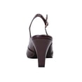 thumbnail image 4 of PEERAGE Daphne Women Extra Wide Width Peep Toe Pleated Upper Slingback with Buckle BROWN 6, 4 of 6