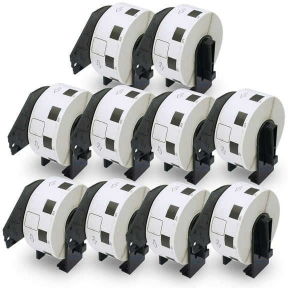 Compatible Square Labels Replacement for Brother DK-1221 (0.9 in x 0.9 in), Use with Brother QL Label Printers [10 Rolls/10000 Labels]