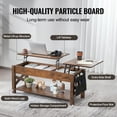thumbnail image 6 of SKYSHALO Elevating Coffee Table, 47.5-inch Rectangular Table with Additional Storage Compartments, Lift-Up Top Design for the Living Room, in Brown, 6 of 9
