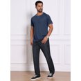 thumbnail image 2 of DARING DIVA Men's Waffle Fabric Classic Crew Neck Raglan Short Sleeves L Navy Blue, 2 of 7