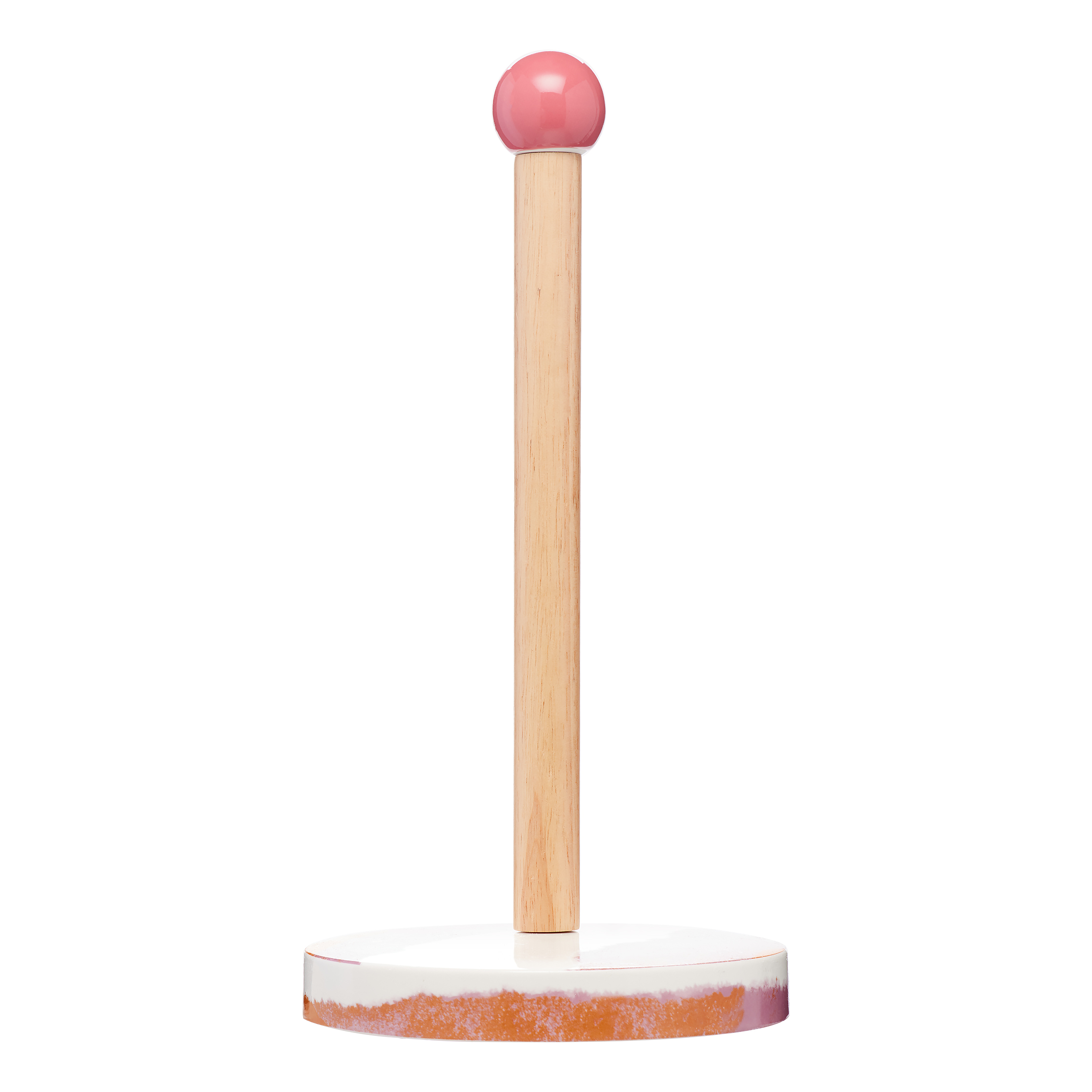 pink white marble paper towel holder