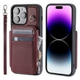 thumbnail image 4 of SaniMore for iPhone 14 Pro PU Leather Case, Zipper Purse RFID Blocking 4 Card Slots Removeable Wrist Strap Protective Handbag Flip Cover Stylish Shockproof for Girls Women, Winered, 4 of 12
