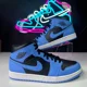 thumbnail image 2 of Ni - ke Ni - ke Air Jordan 1 Mid White Black University Blue Shoes Men's Size 11.5, 2 of 5