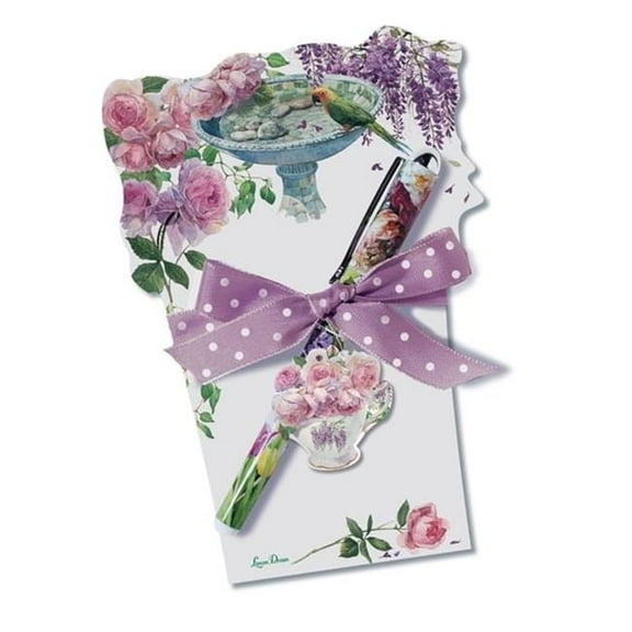 Lissom Design 22079 Die Cut Notepad & Roses - Enchanted Garden