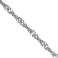 thumbnail image 2 of 14K Solid White Gold 1.6mm Sparkle Singapore Chain Necklace, 2 of 4
