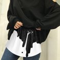 thumbnail image 5 of Gibobby mini faldas de mujer sexy falsa Ajustable con banda elástica que combina con todo Extensiones de barrido Cintura Mini extensor Camisa de mujer Capa inferior Falda infe(Blanco, L), 5 of 5