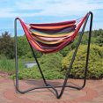 thumbnail image 3 of Sunnydaze Hanging Rope Hammock Chair with Space-Saving Stand - 330 lb Weight Capacity - Sunset, 3 of 6