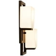 thumbnail image 4 of Possini Euro Design Modern Wall Light Sconces Set of 2 Bronze Hardwired 15 1/2" High 2-Light Fixture Square Opal Glass for Bedroom, 4 of 9