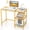 Golden, variant on Yuanmin Computer Desk with Shelves, 42” Home Office Desk with Metal Frame, Tempered Glass Study Writing Table, Modern Simple PC Desk for Living Room Bedroom (Black)