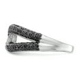 thumbnail image 3 of Sterling Silver Rhodium-plated Black & White CZ Ring QR6147, 3 of 6