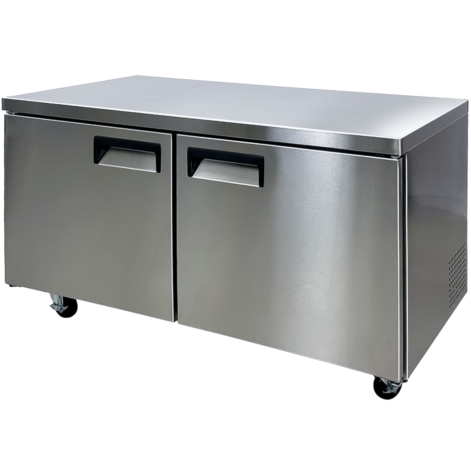 NSF 60" Commercial Undercounter Refrigerator – 2 Door Stainless Steel Worktop Cooler