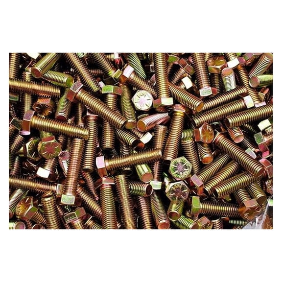 (50) Full Thread Grade 8 Hex Head Tap Bolts 1/2-13 x 2 Coarse Yellow Zinc Plated