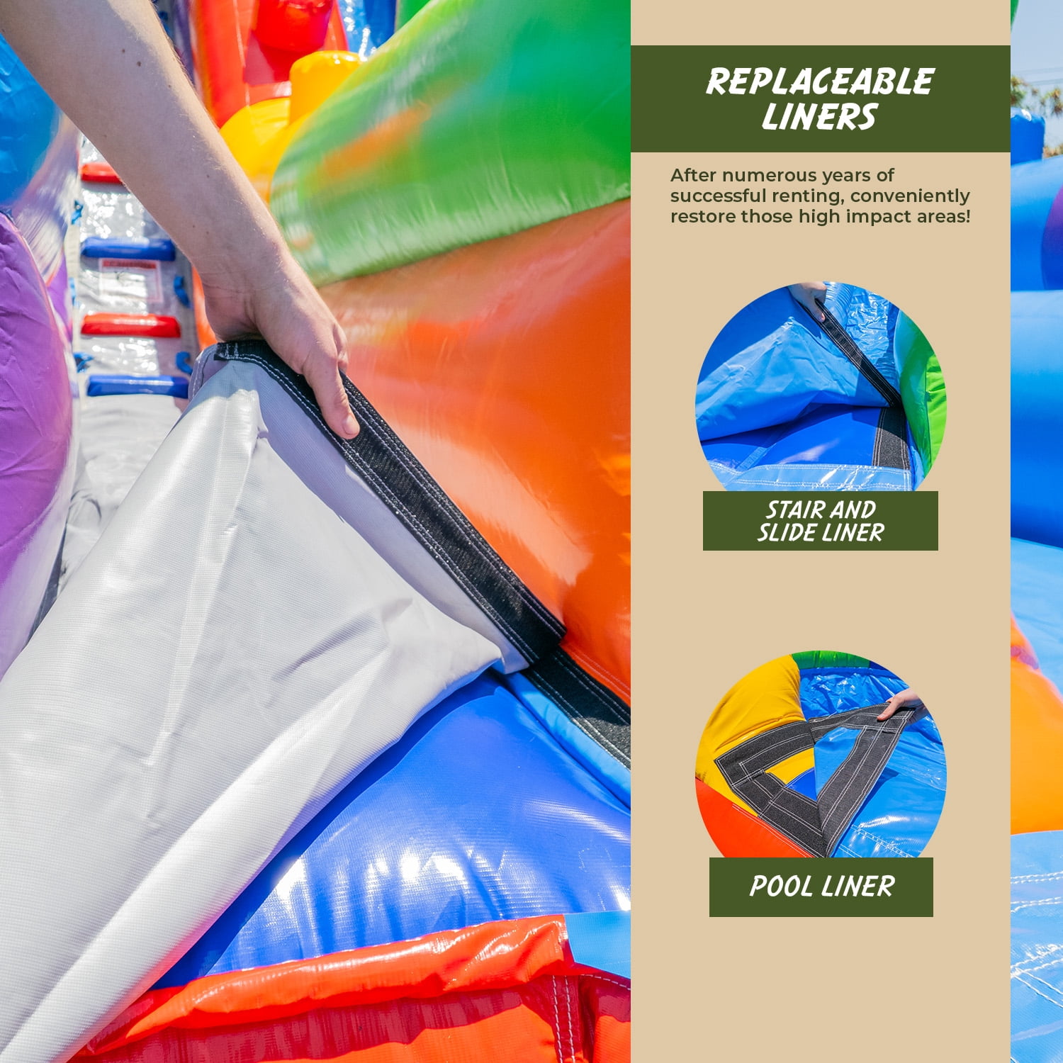 XJUMP Block Party 19' Dual Lane Side Loader Water Slide with Pool, for Kids and Adults, Commercial Grade PVC Vinyl, Outdoor Backyard Fun, Blow Up Water Park, (Blower Included)
