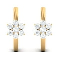 thumbnail image 3 of Rosec Jewels Floral Hoop Earrings with Diamond, 10K Yellow Gold, 3 of 8