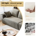 thumbnail image 4 of 139.4" L Shaped Cloud Sectional Sofa for Living Room Plush Corduroy Cover Fluffy Memory Foam Cushions, No Assembly Required, Modular Chaise Lounge, Oversized Comfortable Couches Set, Camel, 4 of 9