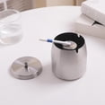 thumbnail image 6 of Large Ashtray with Lid for Cigarette, Stainless Steel Smokeless Odorless Windproof Ash tray for Home Office Tabletop Outside Patio Outdoor Balcony(3.93"x3.2"x3.82"), 6 of 10