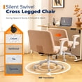 thumbnail image 3 of Ktaxon Office Chair with Chenille Fleece Upholstery, Flip-Top Armrest Desk Chair on Metal Star Base, Adjustable Height & Quiet Casters for Home Study Orange, 3 of 7