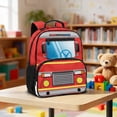 thumbnail image 2 of Jeiento Fire Truck Toddler Backpack for 3-5 Year Old Boys, 13.5 Inch Preschool Bag, Lightweight Kids School Backpack with 2 Side Mesh Pockets, 2 of 7