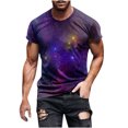 thumbnail image 2 of Qiopertar T-Shirt Décontracté pour Hommes Imprimé Ciel Tee Graphique Tee Extérieur Quotidien Vacances Manches Courtes Col Rond Printemps Automne Vêtements Grandes Économies de Vacances! Offres de la Semaine Liquidation, 2 of 9