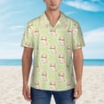 thumbnail image 2 of Balery Rabbit With Tie Camisas hawaianas de manga corta para hombre, camisas playeras de corte holgado, camisas de vacaciones con botones,Large, 2 of 7