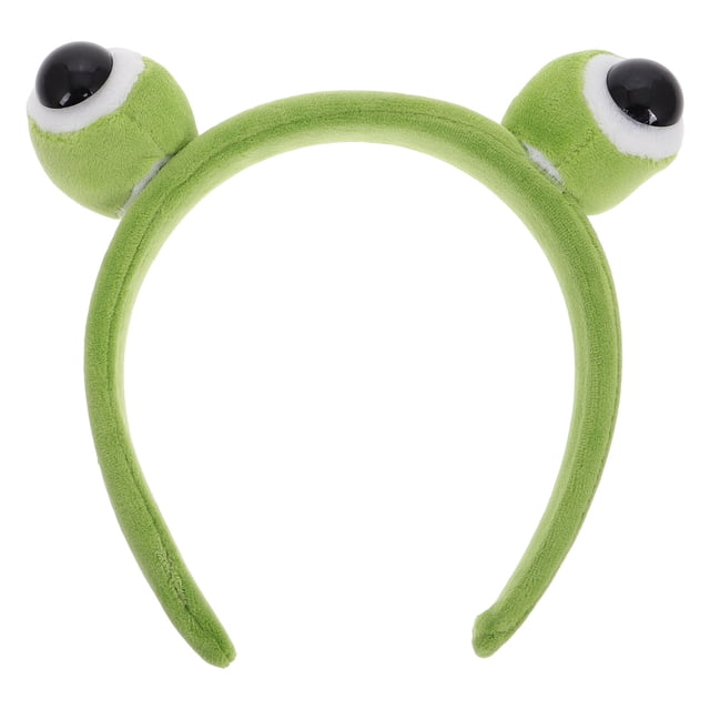 Bonita diadema de rana de peluche con dibujos animados, diadema de animal con ojos grandes, diadema con orejas de rana, accesorio para disfraz, para mujeres, adultos y hombres