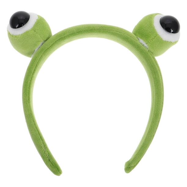 Bonita diadema de rana de peluche con dibujos animados, diadema de animal con ojos grandes, diadema con orejas de rana, accesorio para disfraz, para mujeres, adultos y hombres