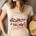 thumbnail image 4 of Small Town Christmas Barn Shirt | Rustic Country Holiday T-Shirt, Maroon, Size M, 4 of 6